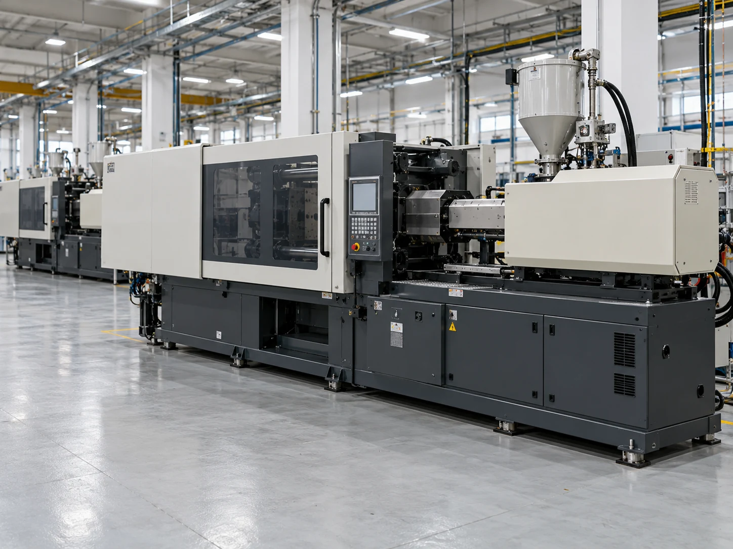 molding / production environment shown in an illustrative manufacturing scene.