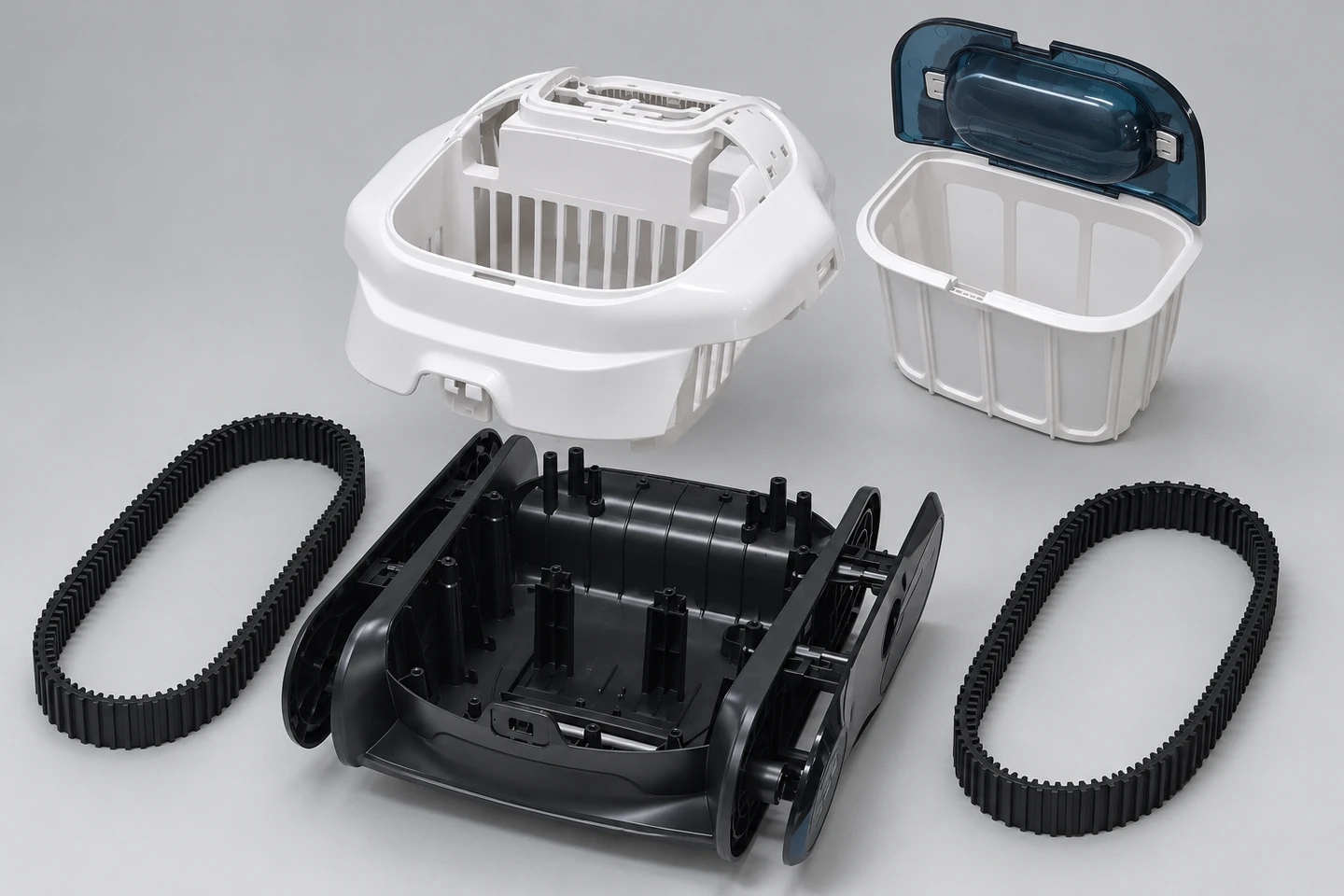 Illustrative tool cavity and separate robotics housing context.