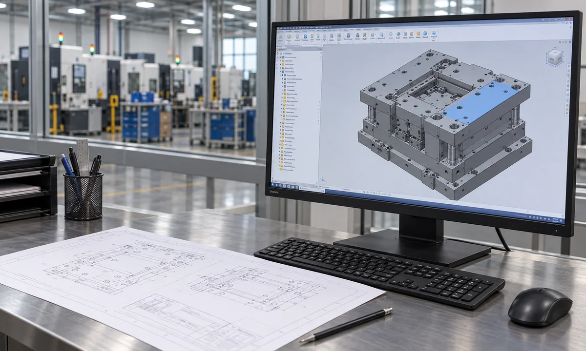 CAD and physical tooling reviewed together.