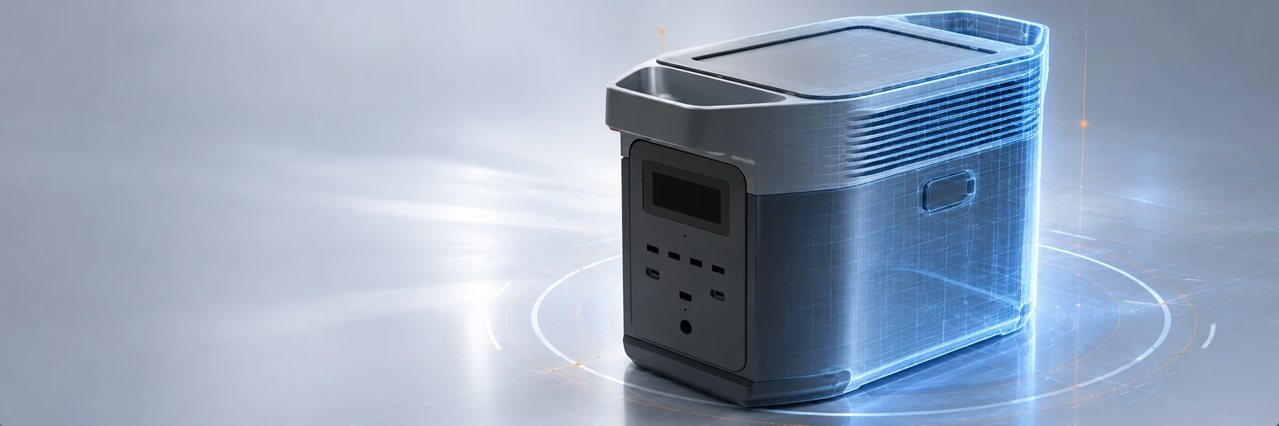 Modular energy-storage enclosure showing cover, structure and assembly interfaces.