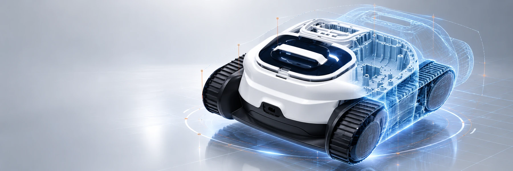 Mobile robot application with an open removable molded housing.