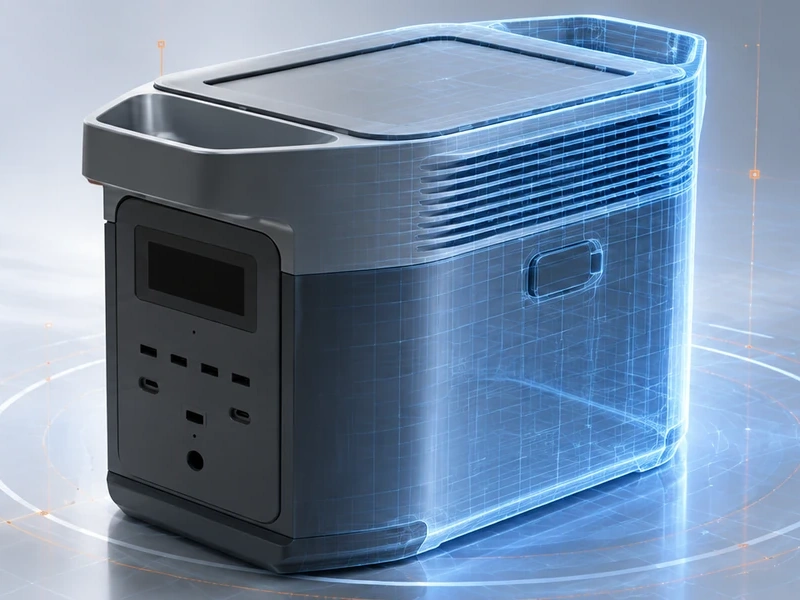 Illustrative molded cover sample in an energy-storage application setting.