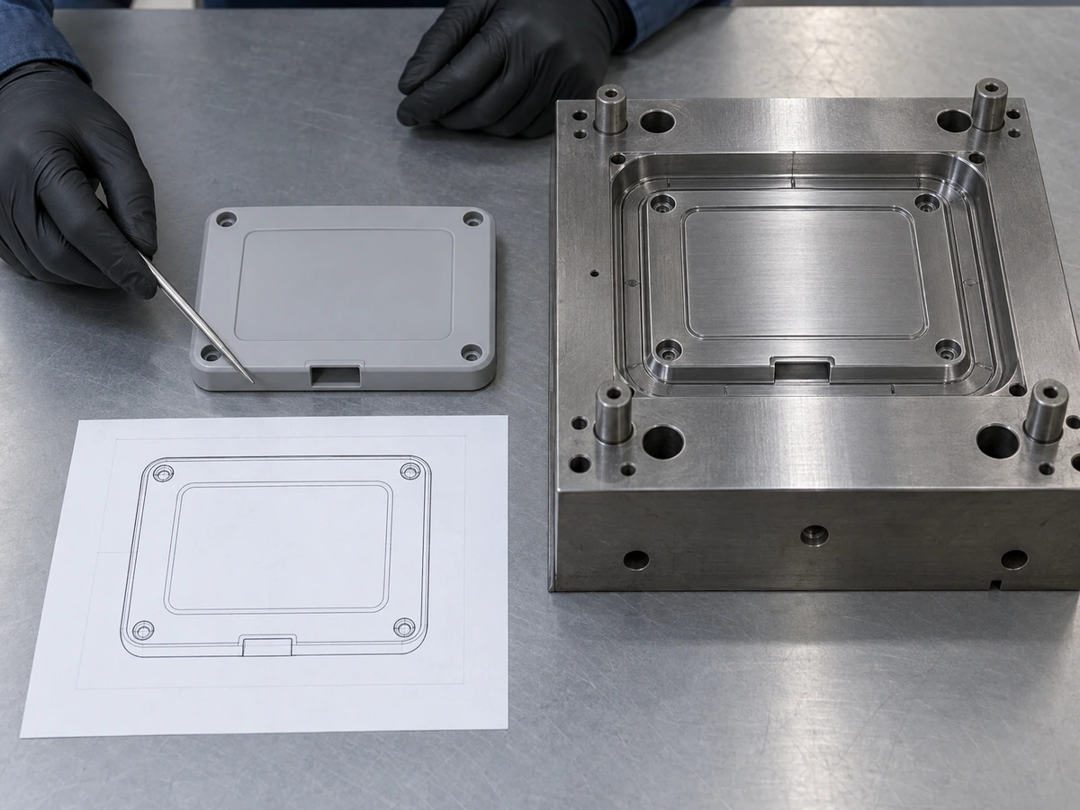 Matching molded lid, forming insert and drawing reviewed together.